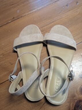 J. Crew Beige Suede Ankle-Strap Sandals